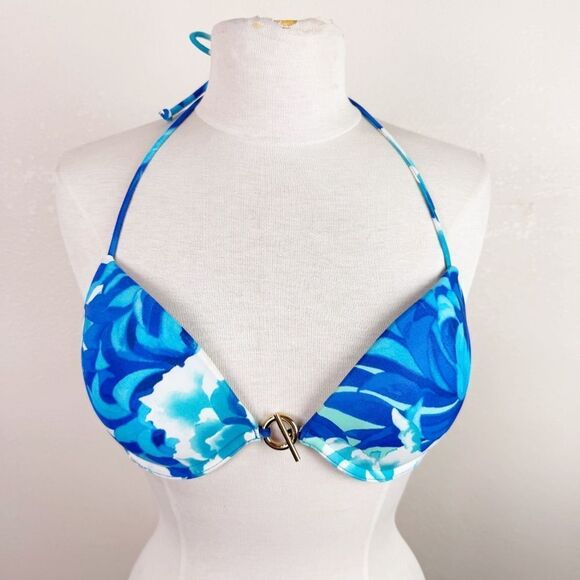 Victorias Secret Vintage Push Up Halter Swim Bikini Top y2K 90s 36C - Picture 1 of 7